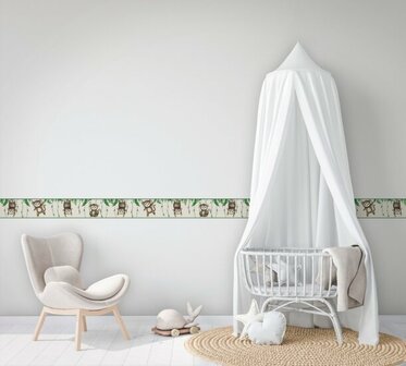 Noordwand Kids Walls Little Adventures Randje 45853 Bruin - Groen Behang