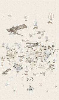 Noordwand Kids Walls Little Adventures 45856 Beige - Blauw Behang
