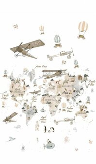 Noordwand Kids Walls Little Adventures 45858 Beige - Bruin Behang