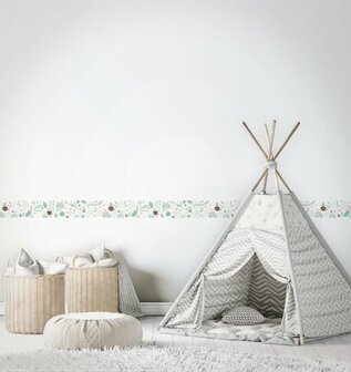 Noordwand Kids Walls Little Adventures Randje 45873 Groen - Bruin - Roze Behang