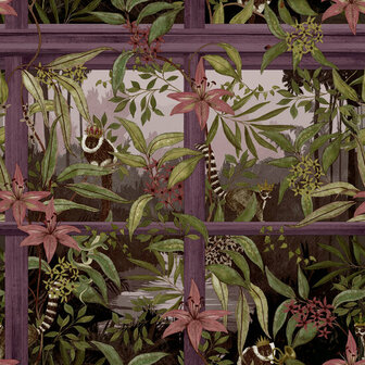 Dutch First Class Casading Gardens Plum 89091393 Behang