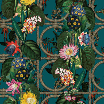 Dutch First Class Casading Gardens Teal 89091432 Behang