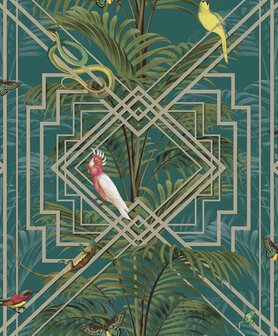 Dutch First Class Casading Gardens Turquoise 89091460 Behang