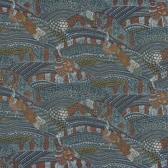 Casamance Blossom 74330395 - Blauw Behang