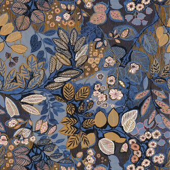 Casamance Ete Indien 75091018 - Blauw Behang