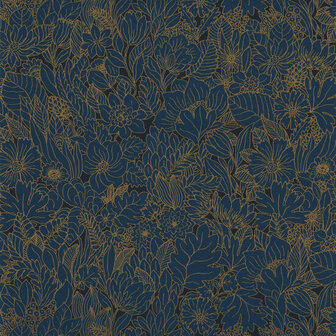 Casamance Ete Indien 75111630 - Blauw Behang