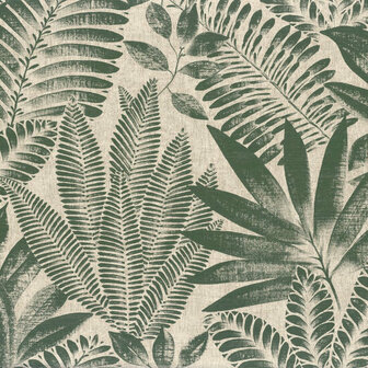 Casamance Karabane 75183784 - Groen / Beige Behang