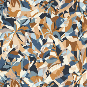 Casamance L&#039;&Icirc;le Aux Oiseaux 75880916 - Oranje / Blauw Behang