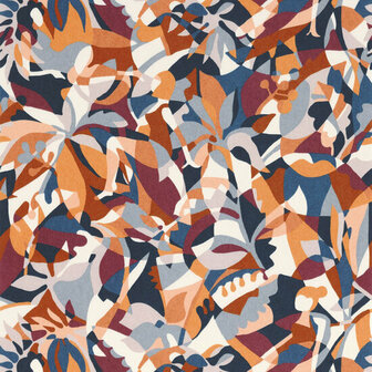 Casamance L&#039;&Icirc;le Aux Oiseaux 75881018 - Oranje / Blauw Behang