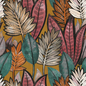 Casamance Manille 74680366 - Geel Behang
