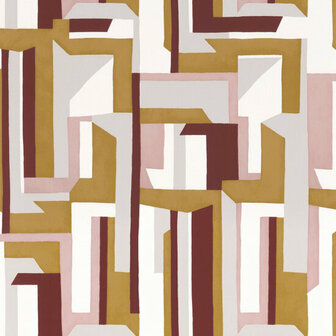Casamance Misura 74481556 - Geel / Wit Behang