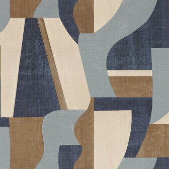 Casamance Mouvements 76002038 - Blauw / Bruin Behang