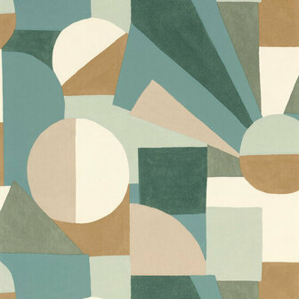 Casamance Mouvements 76011120 - Groen / Beige Behang