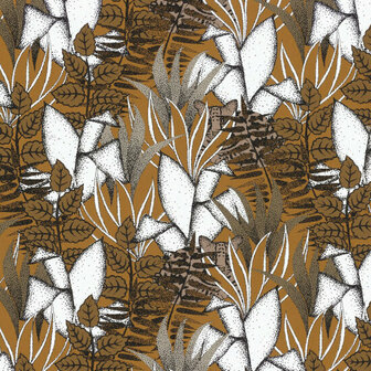Casamance Orphee 74731632 - Geel / Bruin Behang