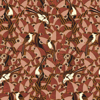 Casamance Printemps Viennois 74782672 - Roze / Oranje Behang