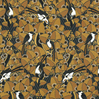 Casamance Printemps Viennois 74782774 - Bruin / Grijs Behang