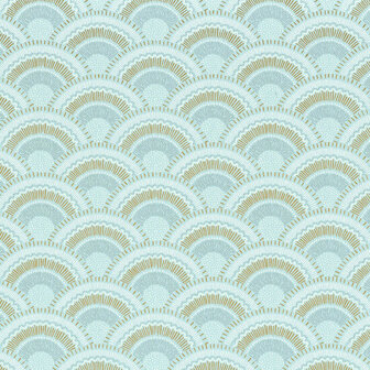 Casamance Printemps Viennois 74821340 - Groen / Wit Behang