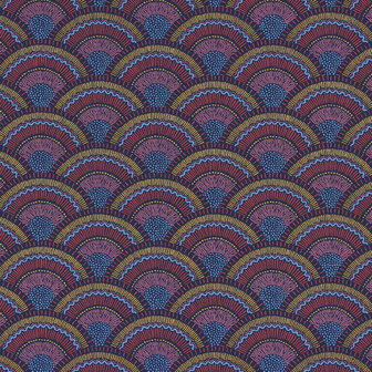 Casamance Printemps Viennois 74821646 - Blauw / Roze Behang
