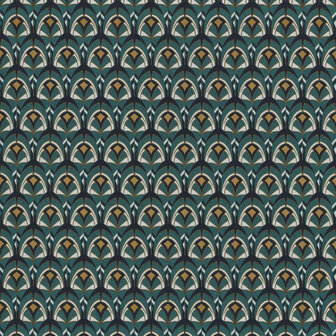 Casamance Select 6 A74000492 - Groen / Wit Behang