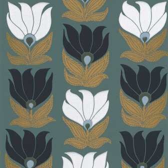 Casamance Square Jasmin 75690814 - Groen / Geel Behang