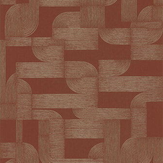 Casamance Square Jasmin 75701732 - Bruin / Rood Behang