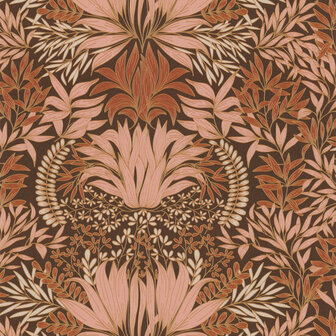 Casamance Square Jasmin 75733364 - Oranje / Roze Behang