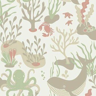 Dutch Wall Decor Hav &amp; Land 611-01 Groen Behang