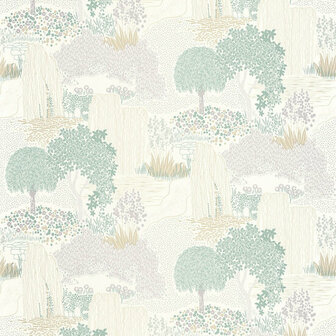 Casadeco Kyoto KYTO88727241 - Groen / Wit Behang