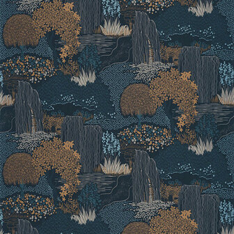 Casadeco Kyoto KYTO88726759 - Blauw Behang