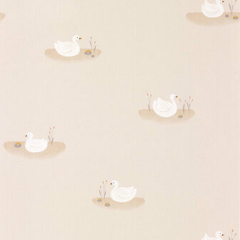 Casadeco Rose &amp; Nino RONI85491212 - Wit / Beige Behang