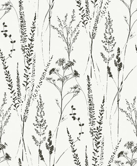 Dutch Wallcoverings Attitude A64201 Wit - Zwart Behang