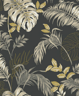 Dutch Wallcoverings Attitude A64303 Zwart - Beige Behang