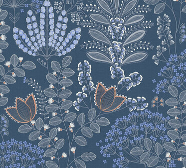 AS Creation Famous Garden - 39349-4 / 393494 Blauw Behang