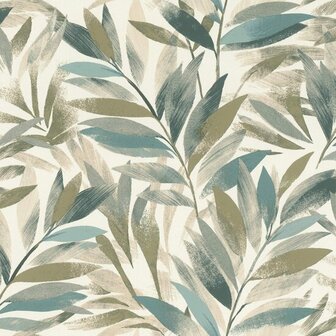 Rasch Symphony - 867640 Blauw/Groen Behang