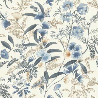 Rasch Symphony - 869125 Blauw Behang