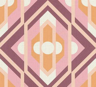 AS Creation Retro Chic - 39531-1 / 395311 Oranje - Roze Behang