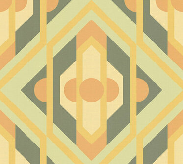 AS Creation Retro Chic - 39531-2 / 395312 Groen - Geel Behang