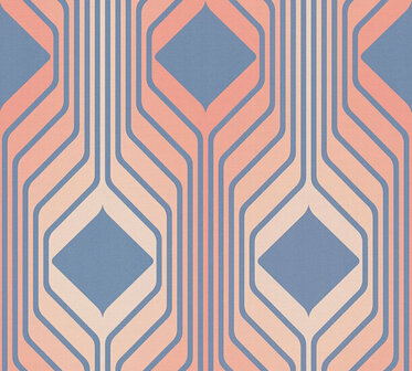AS Creation Retro Chic - 39532-2 / 395322 Blauw - Rood Behang