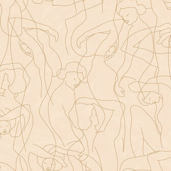 HookedOnWalls Silhouette Model Lines 34842 Roze Behang
