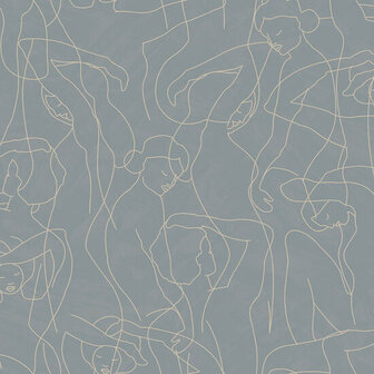 HookedOnWalls Silhouette Model Lines 34846 Grijs Behang