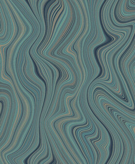 HookedOnWalls Silhouette Organic Lines 34851 Groen Behang