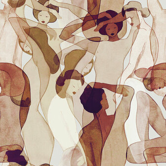 HookedOnWalls Silhouette Models 34870 Beige Behang