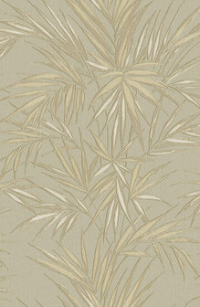 HookedOnWalls Tropical Weave Kenzia 18819 Beige/Goud Behang