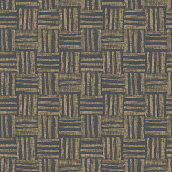 HookedOnWalls Tropical Weave Pierrot 18833 Zwart Behang