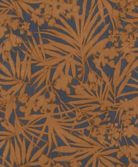 Rasch Paraiso - 330335 Blauw/Bruin Behang