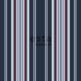 Esta Home Strepen 136419 Rood Blauw Behang