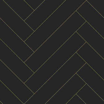 Esta Home Visgraat 139310 Zwart Goud Behang
