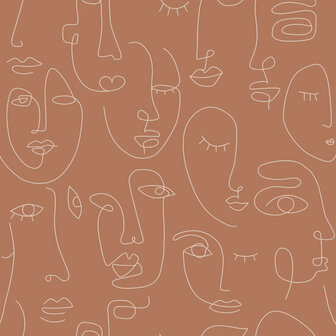 Esta Home Line Art 139375 Terracotta Behang