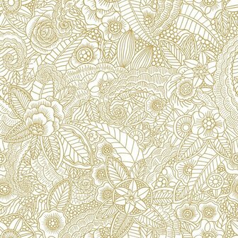 Esta Home Bloemen 139549 Goud Behang