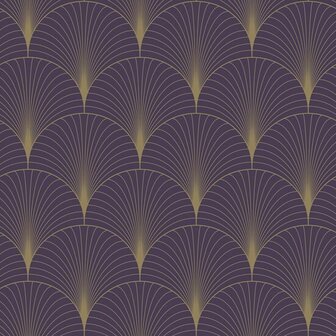 Esta Home Art Deco 139577 Paars Goud Behang